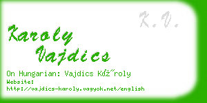 karoly vajdics business card